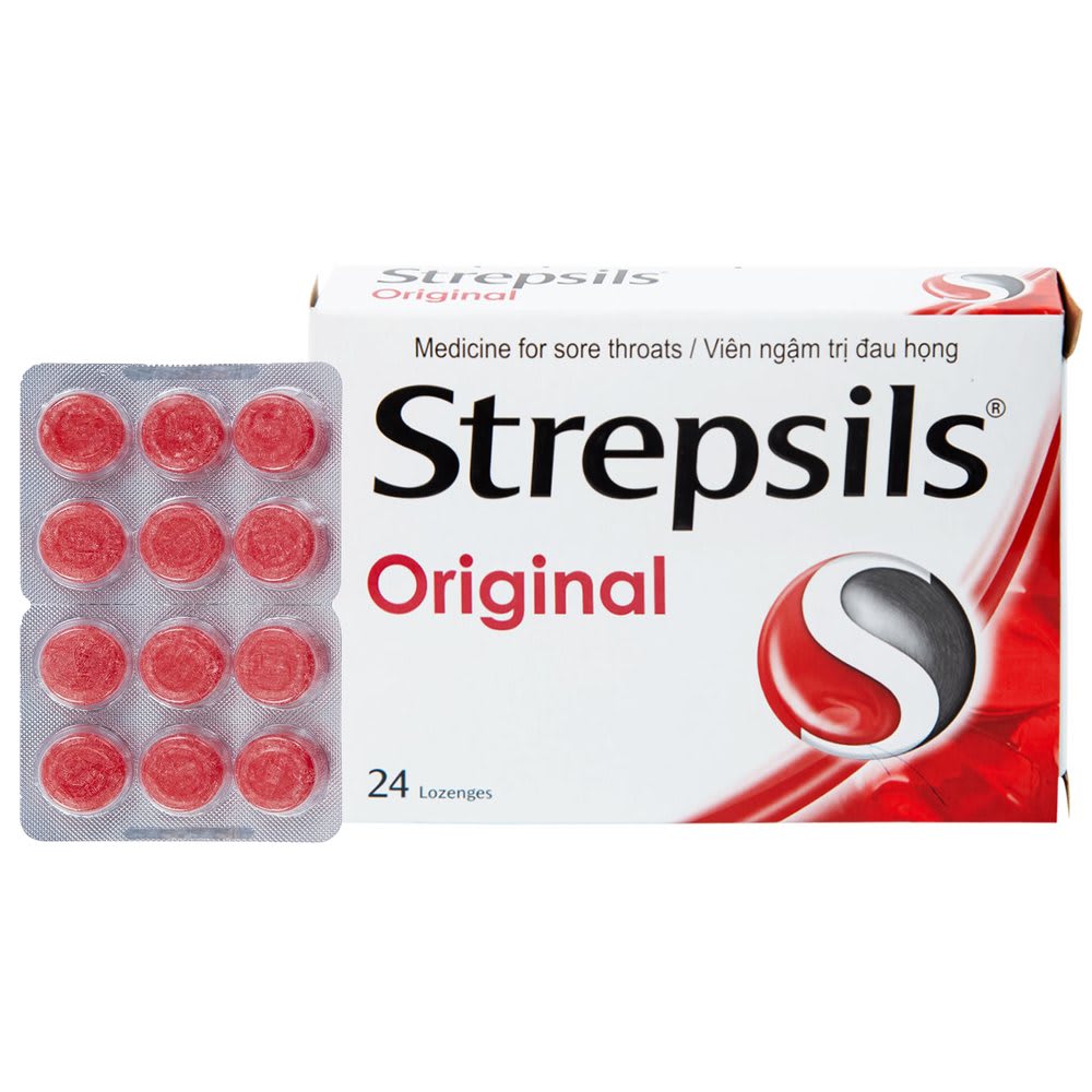 Strepsils Original viên ngậm đau họng (hộp 2 vỉ x 12 viên)