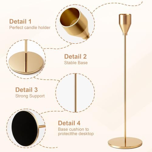 Vue 4 de Druuzyl Bougeoirs Dores Vintage