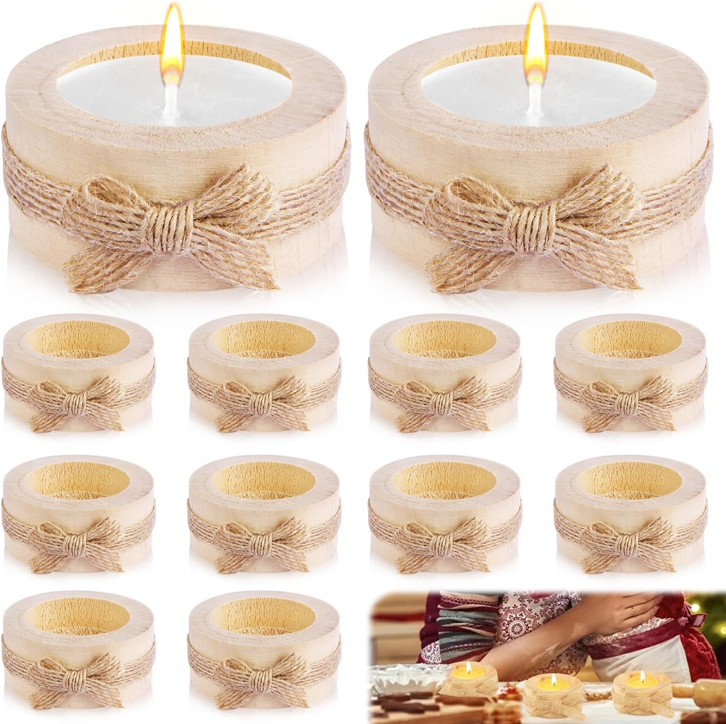 Bougeoir Bois Durable Naturel