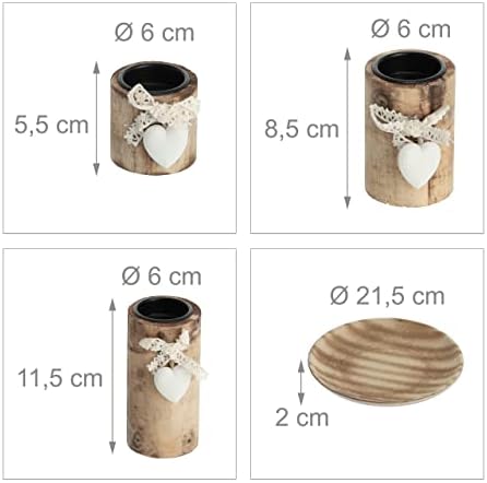 Vue 4 de Relaxdays Bougeoirs Lot Soucoupe