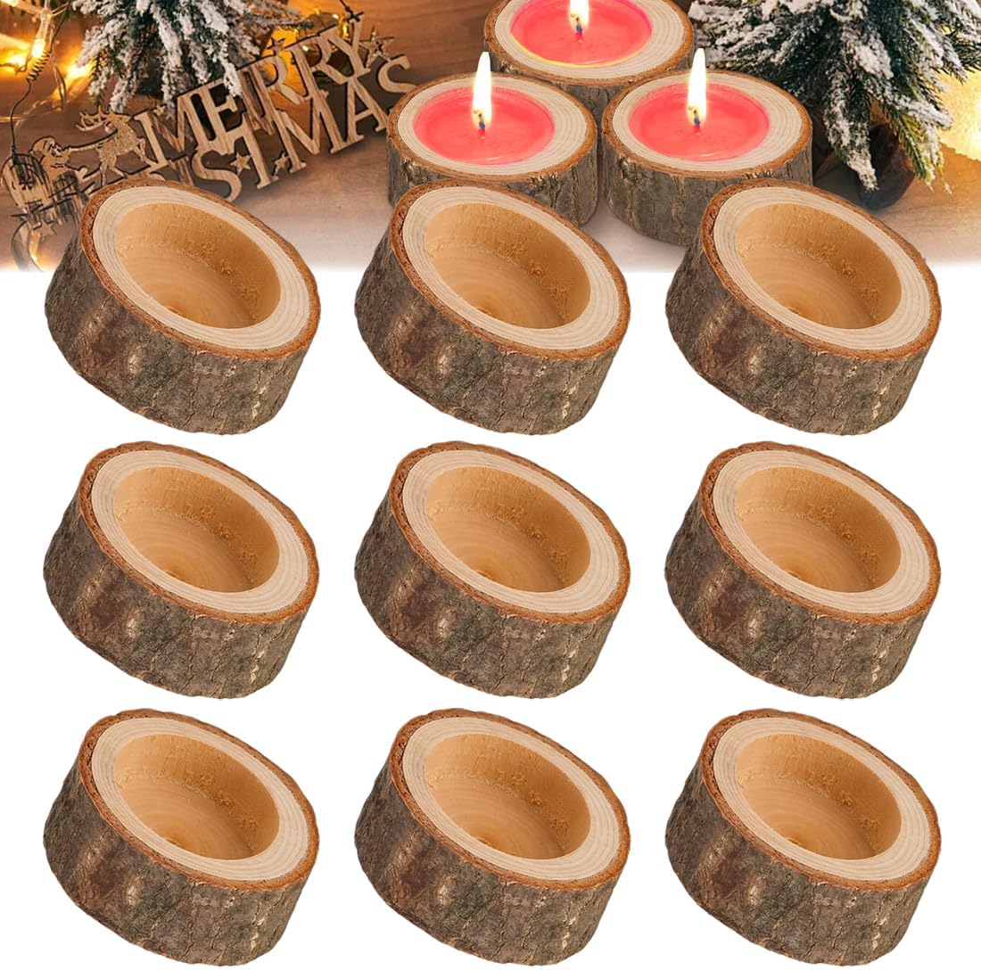 Bougeoirs En Bois Lot