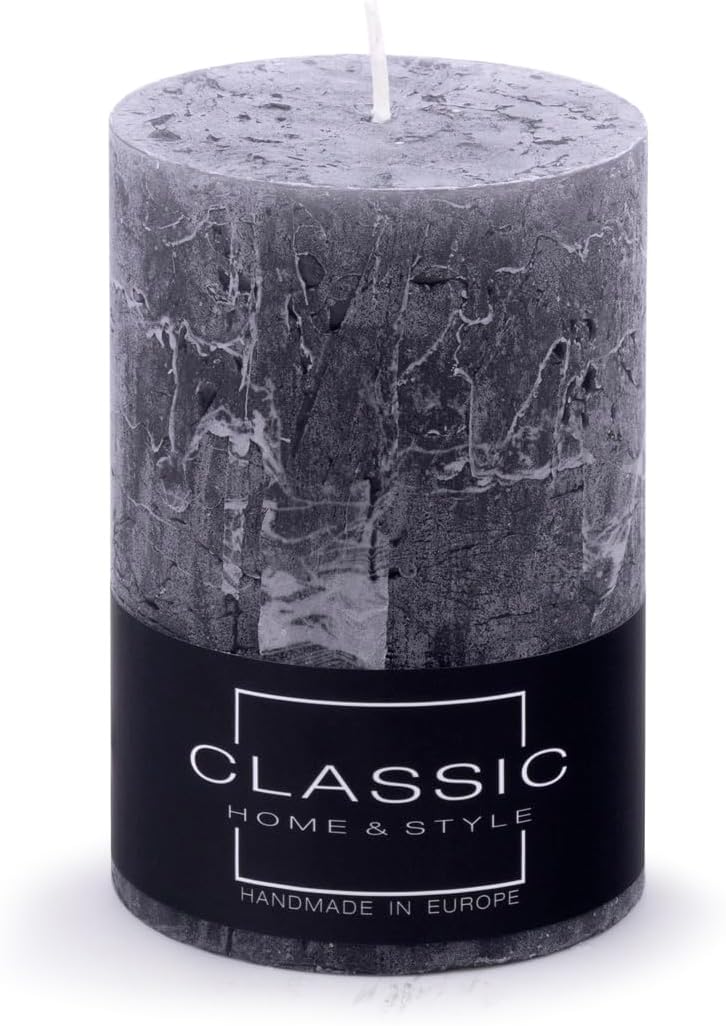 Bougie Pilier Rustique Taupe