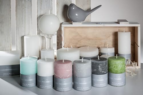 Vue 4 de Bougie Pilier Rustique Taupe