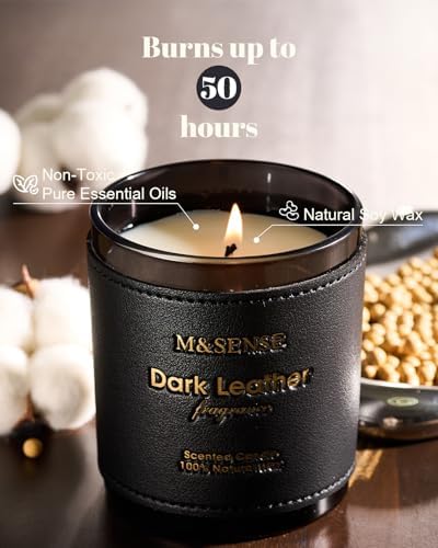 Vue 4 de Msense Bougie Parfumees Cuir