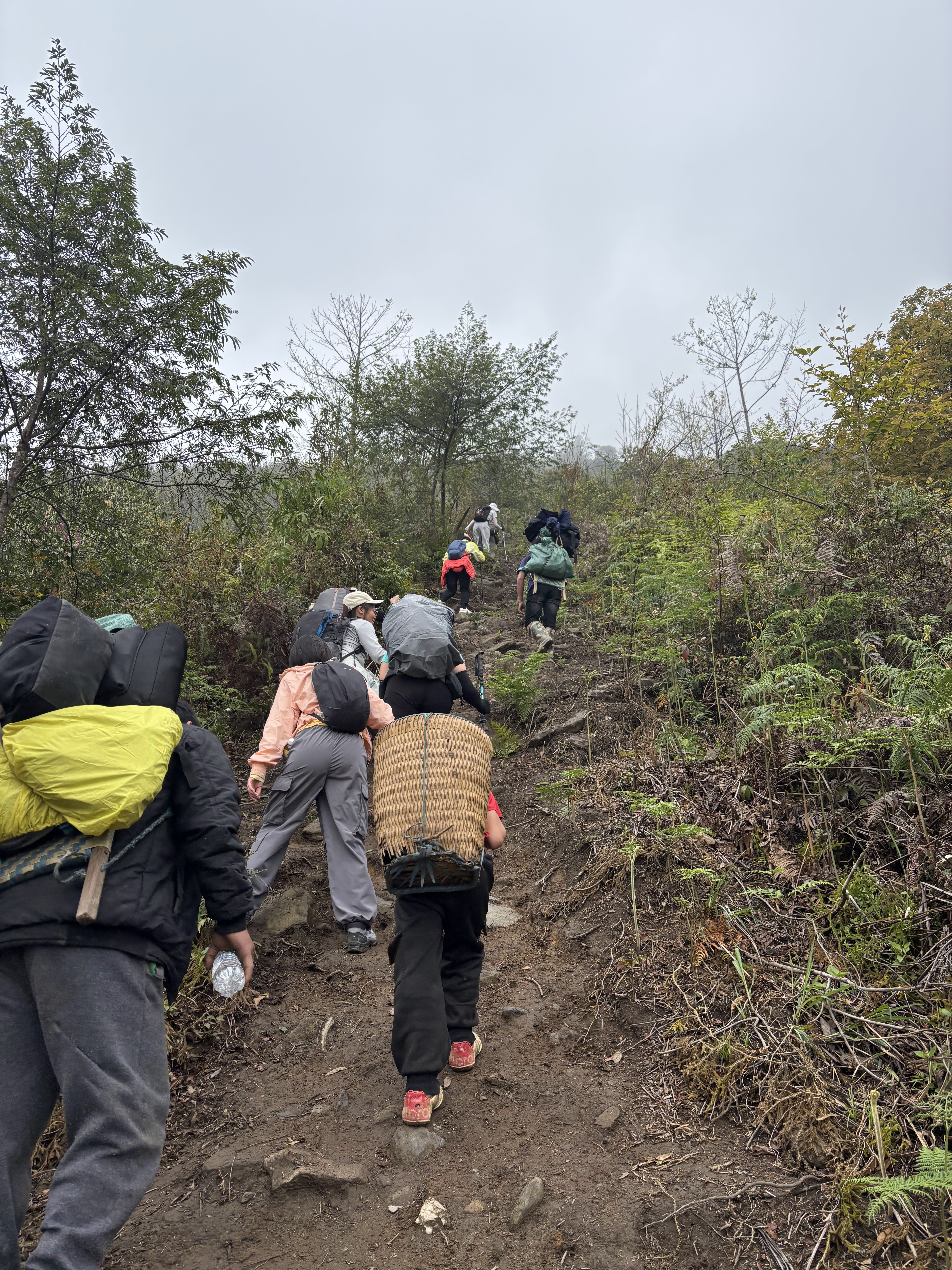 Porter người Mông trên đường trekking