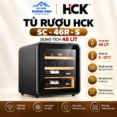 Tủ rượu mini HCK dung tích 48 lit từ 7-12 chai rươu