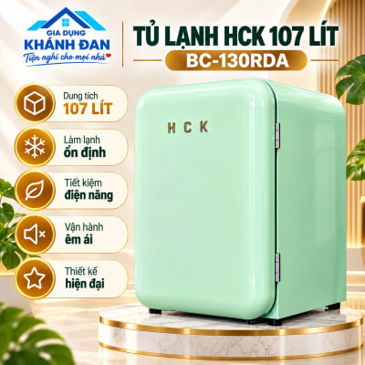 Tủ Lạnh HCK 107 Lít BC-130RDA Màu Xanh Mint Retro Cao Cấp Chính Hãng