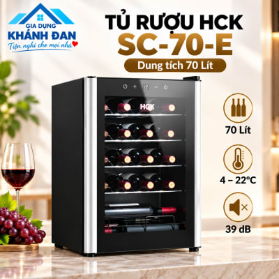 Tủ Rượu Vang HCK SC-70-E 70 Lít, Cửa Kính 3 Lớp