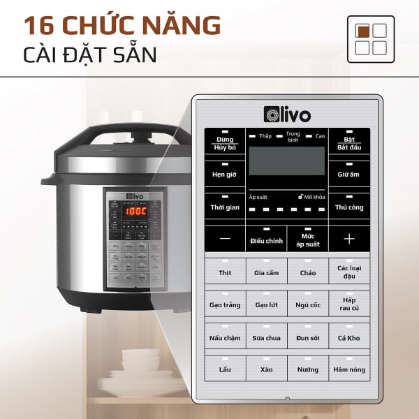 Nồi áp suất Olivo PC60 pro - dung tích 6 lit