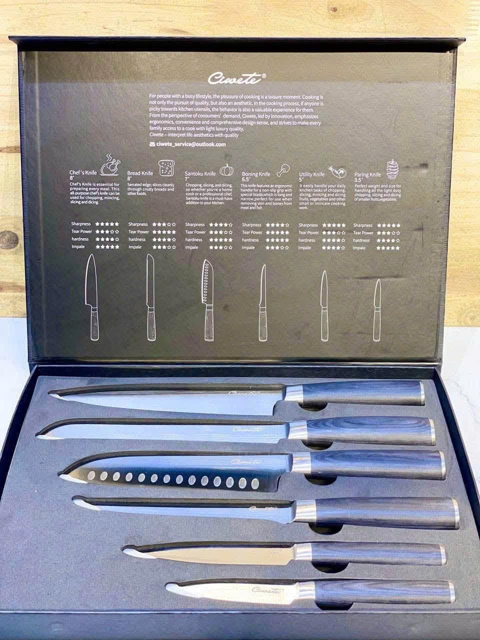 Bộ dao nhà bếp Ciwete 6 món
