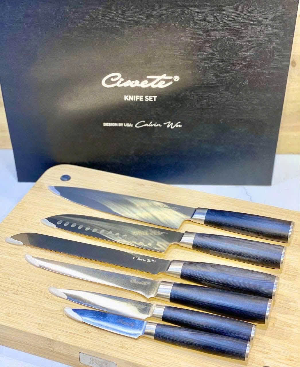 Bộ dao nhà bếp Ciwete 6 món - góc nhìn 2