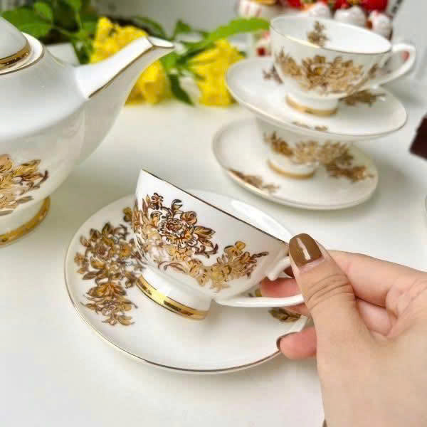 Bộ Trà Sứ Xương Imperial London Hoa Cúc Vàng