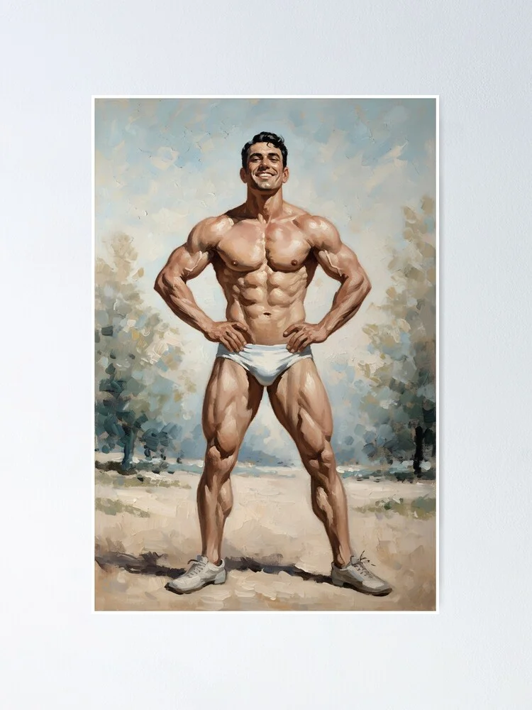Muscle man poster with timeless appeal. Muscle man poster with timeless appeal.