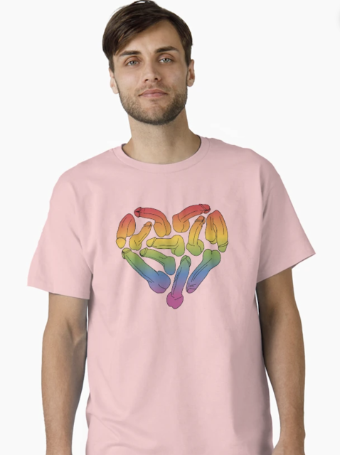 Proud, Playful & Cheeky Rainbow Penis Heart Pride Art