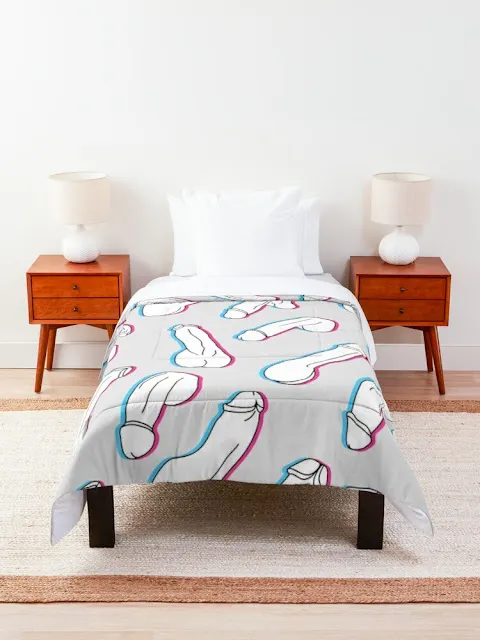 White penis pop art pattern