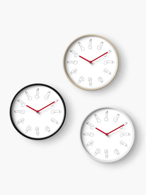 Different designs colors of penis wall clocks
