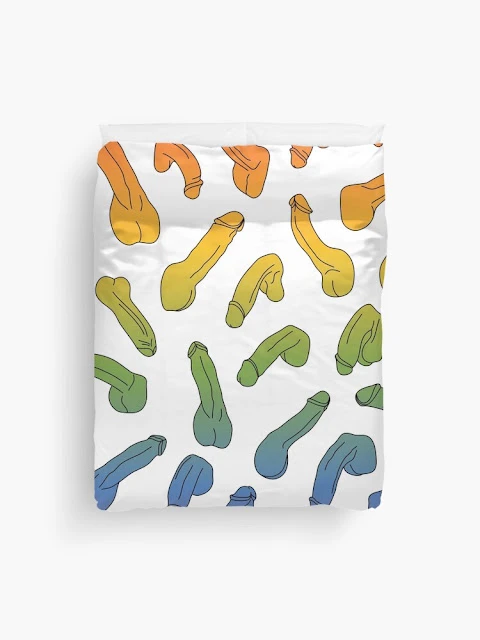 Pop art - Pride penis pattern printed on duvet cover