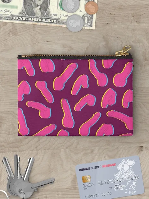 Pop art penis pattern pouch