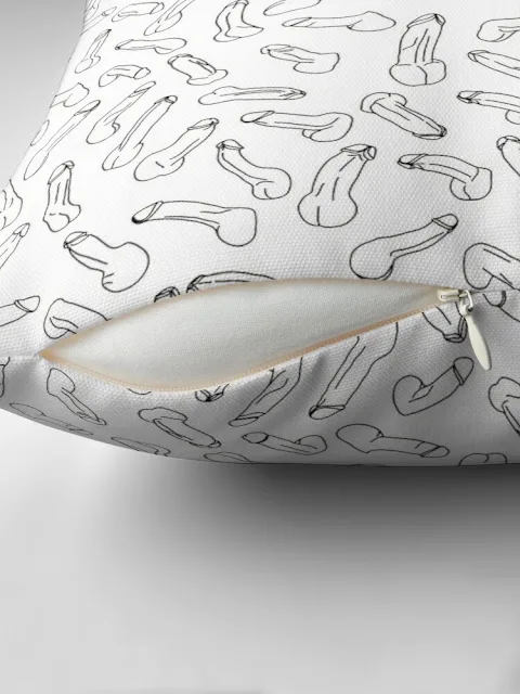 Line art penis pattern pillow - home decor