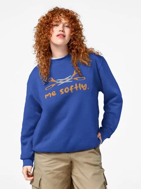 Scissor me softly coffee sweat shirt.