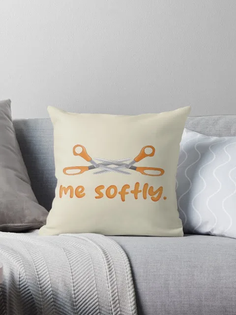 Scissor me softly throw pillow decor.