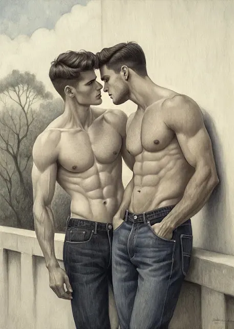 Classical Masterpieces Meet Modern Muscular Men in Art