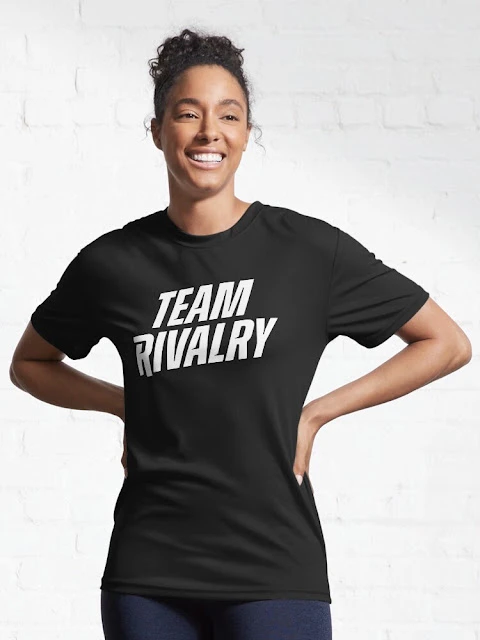 Team Rivalry T-shirt, text in white.