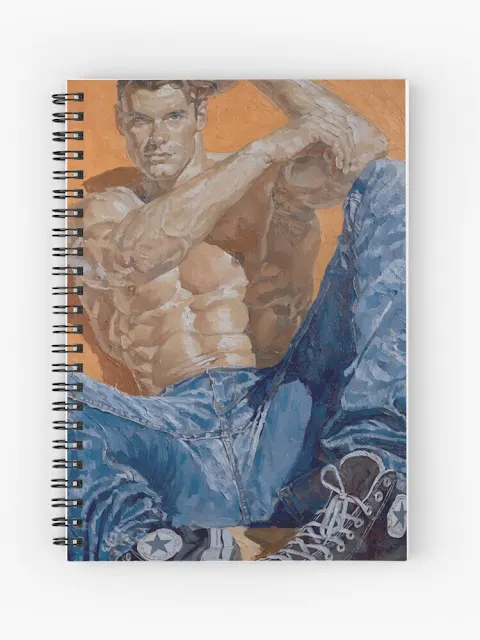 Deep Blue Resolve artwork printed on a spiral-bound notebook