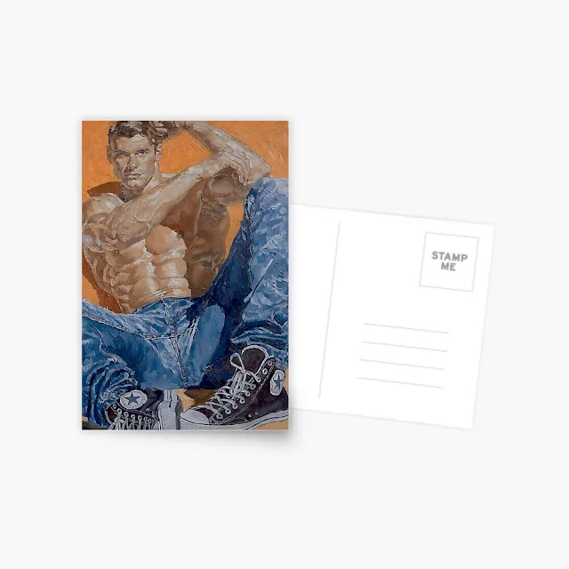 Deep Blue Resolve artwork printed on a postcard