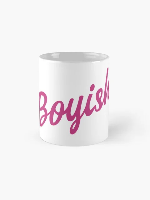 Boyish text on a mug