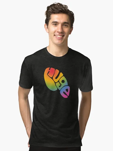 Huge text silhouette goes pride