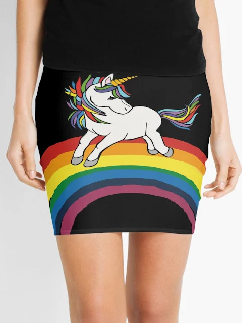 Unicorn mini skirt.