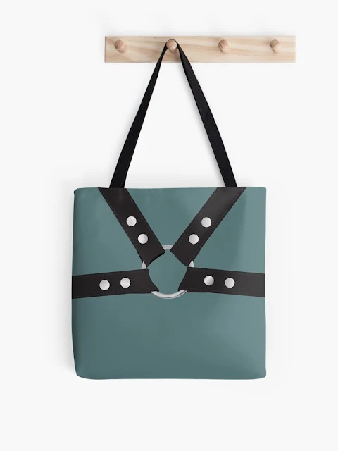bdsm leather harness print bag