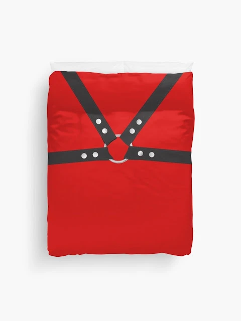 bdsm leather harness print duvet cover