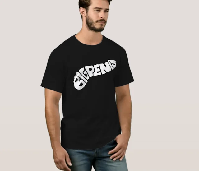 Big Penis in white on t-shirt