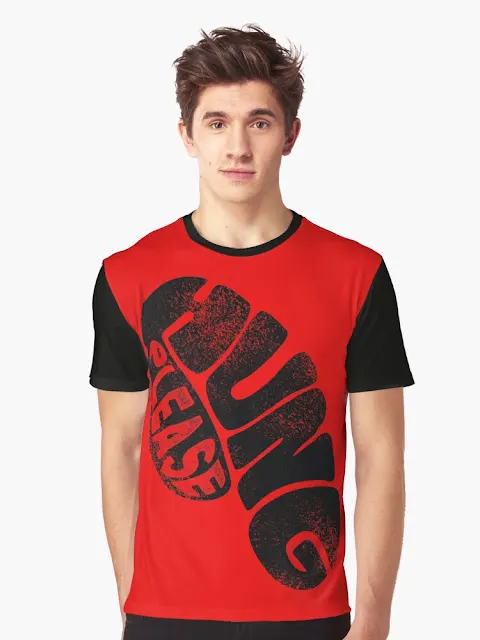 Hung please shirt with big image.