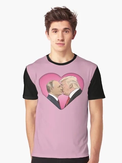 Putin & Trump French Kissing Political Satire Art