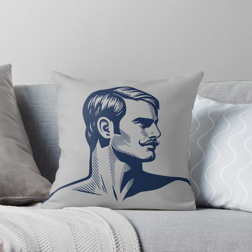 Art print featuring the handsome male profile in a minimalist linocut style.