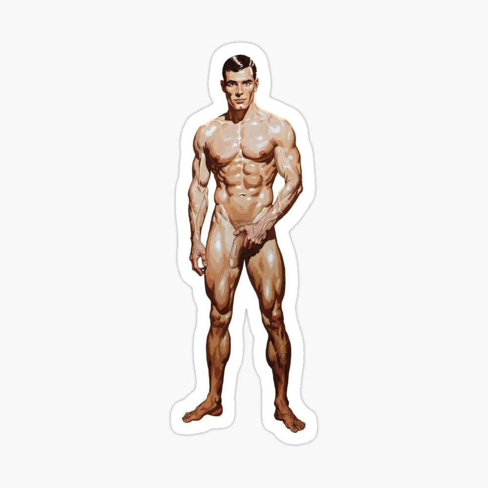 White coffee mug featuring the vintage uncut nude male character design.