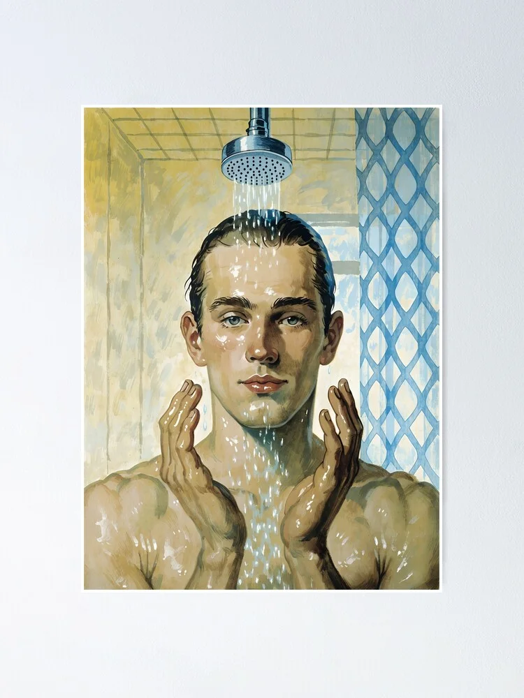Vintage Bathing Male: Splashing Good Gay Art
