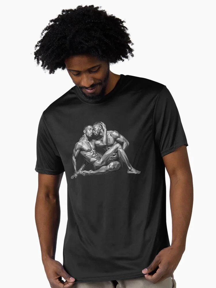 Stunning Gay Couple Art: Geometric Monochrome Designs