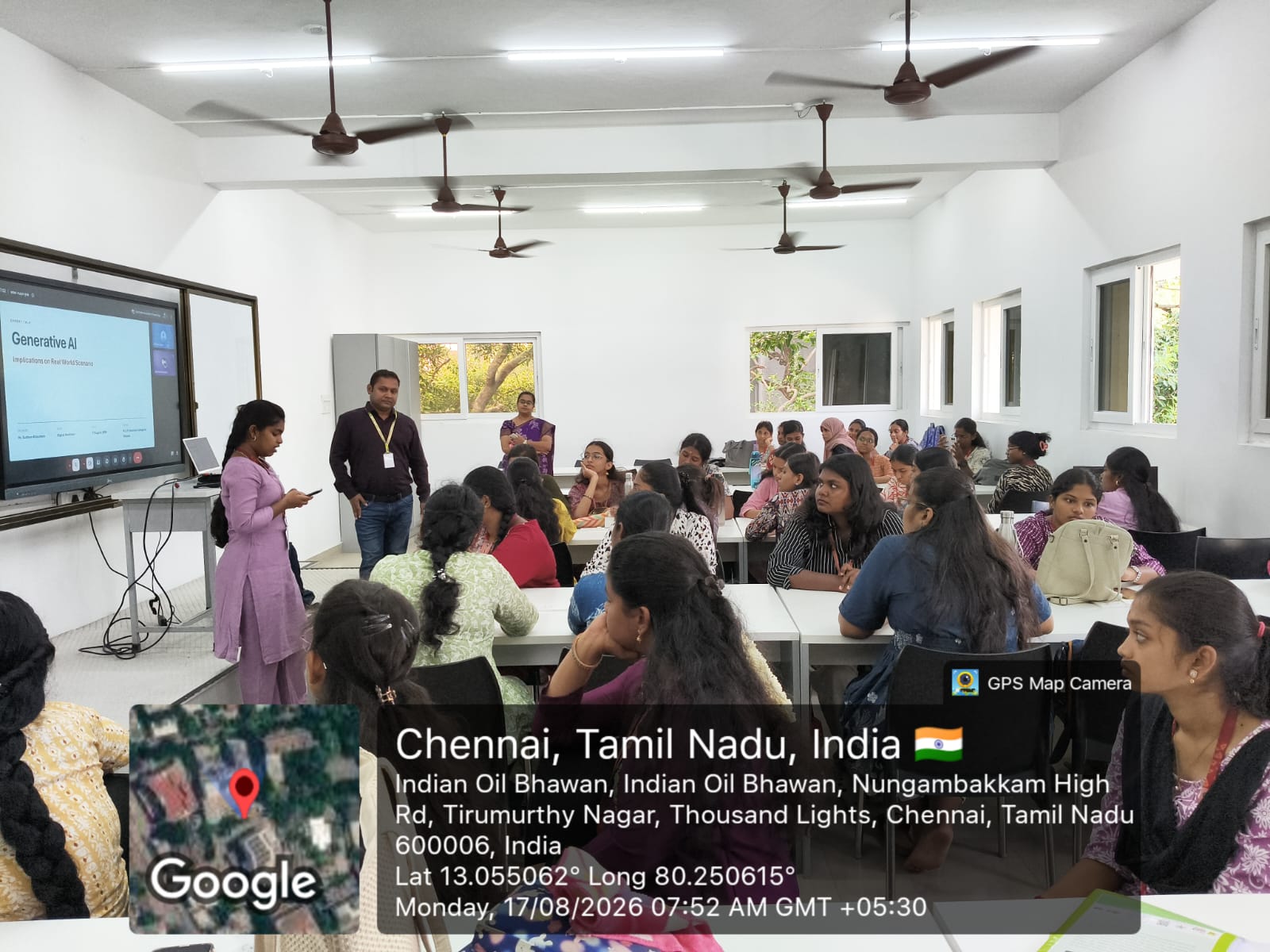 Opening the Generative AI expert talk at M.O.P. Vaishnav College