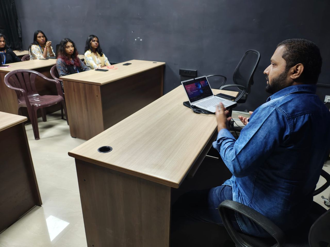 Conducting a software development and automation workshop at Karunya Institute