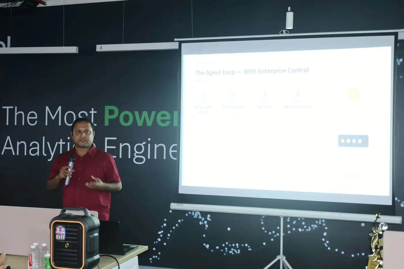 Explaining the enterprise agent loop during the Exasol Chennai meetup