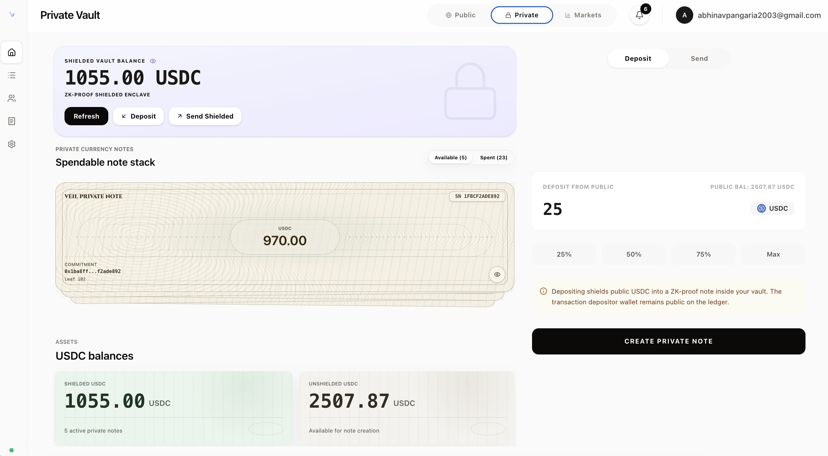 Private payment flow