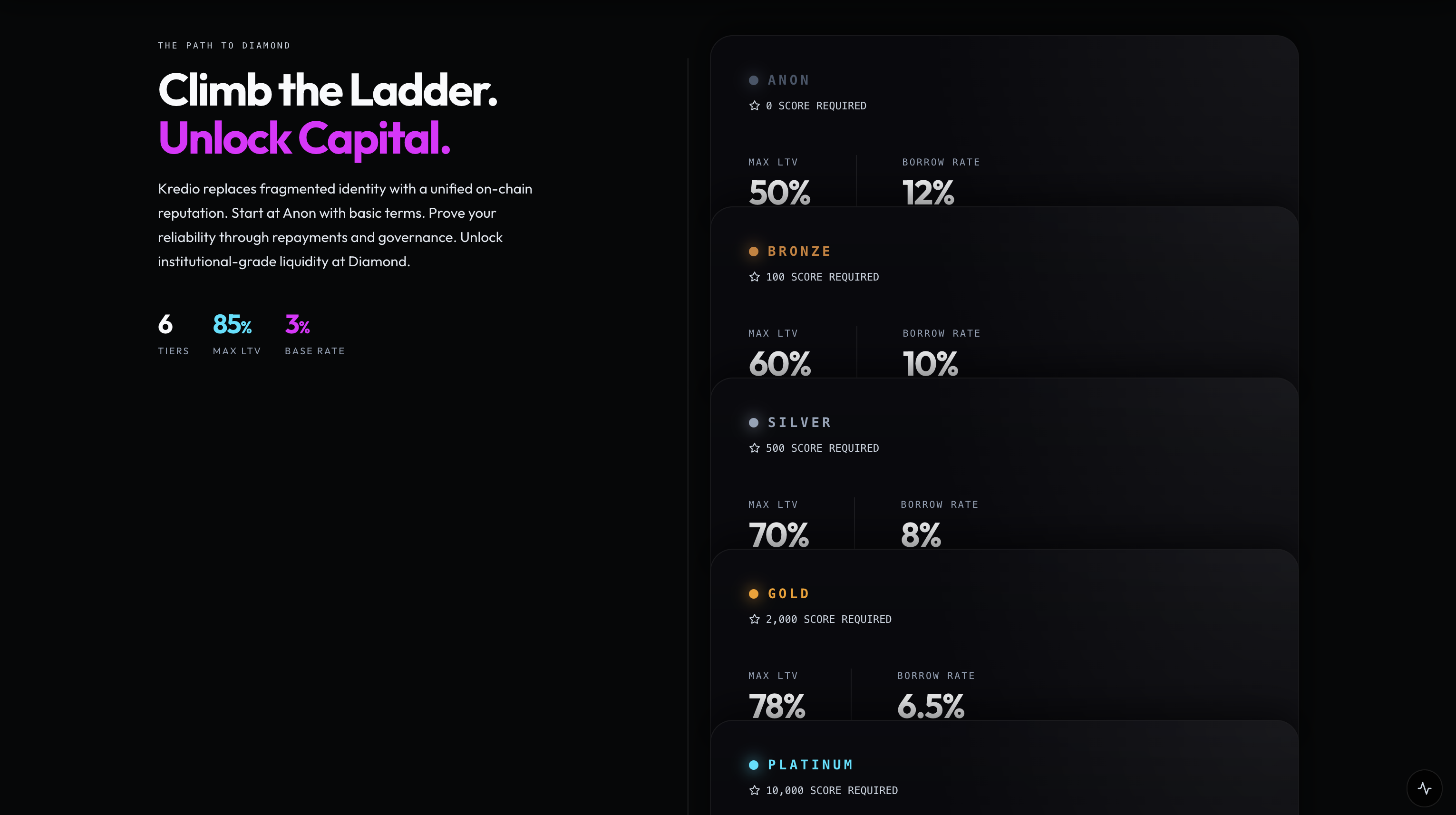 Borrower tiers