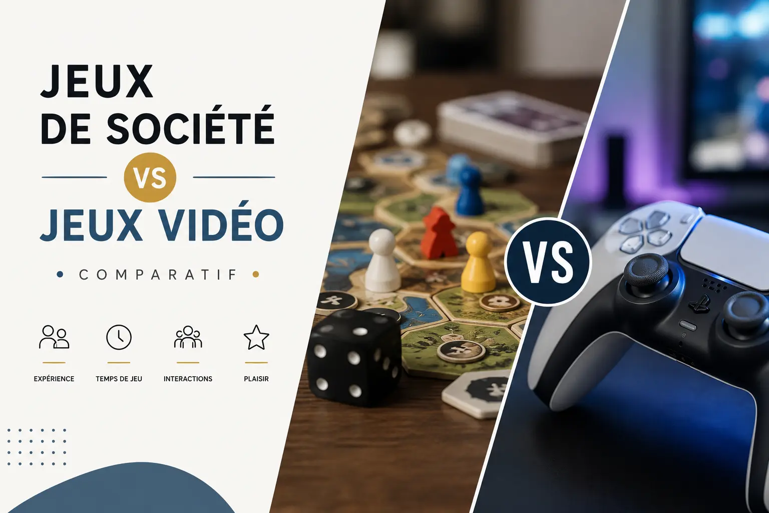 Jeux de societe vs jeux video — Comparatif