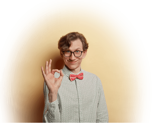 Un professionel faisant un signe que tout va pour le mieux