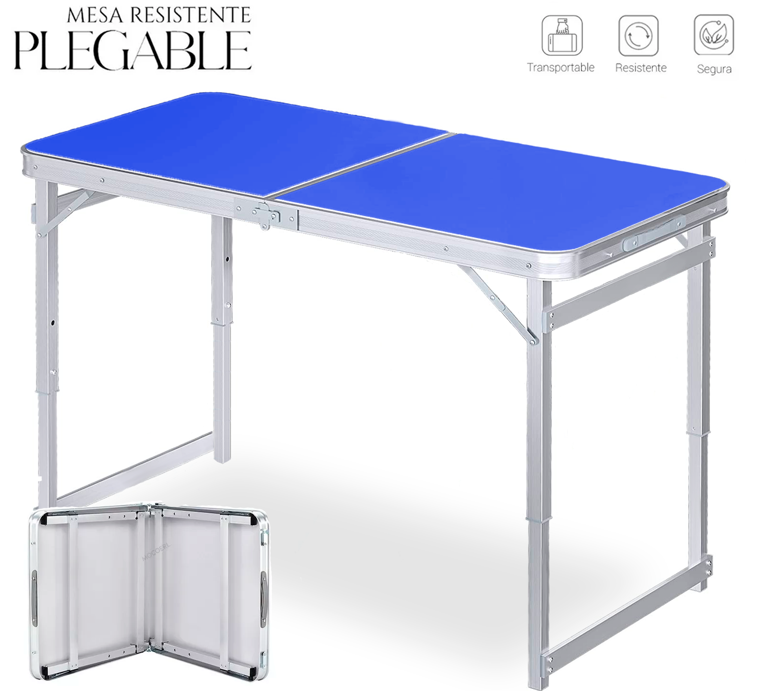 thumbnail image 3 of Mesa Plegable Shendy Vendy Portatil Ligera Tipo Portafolio Rectangular 120cm, 3 of 6