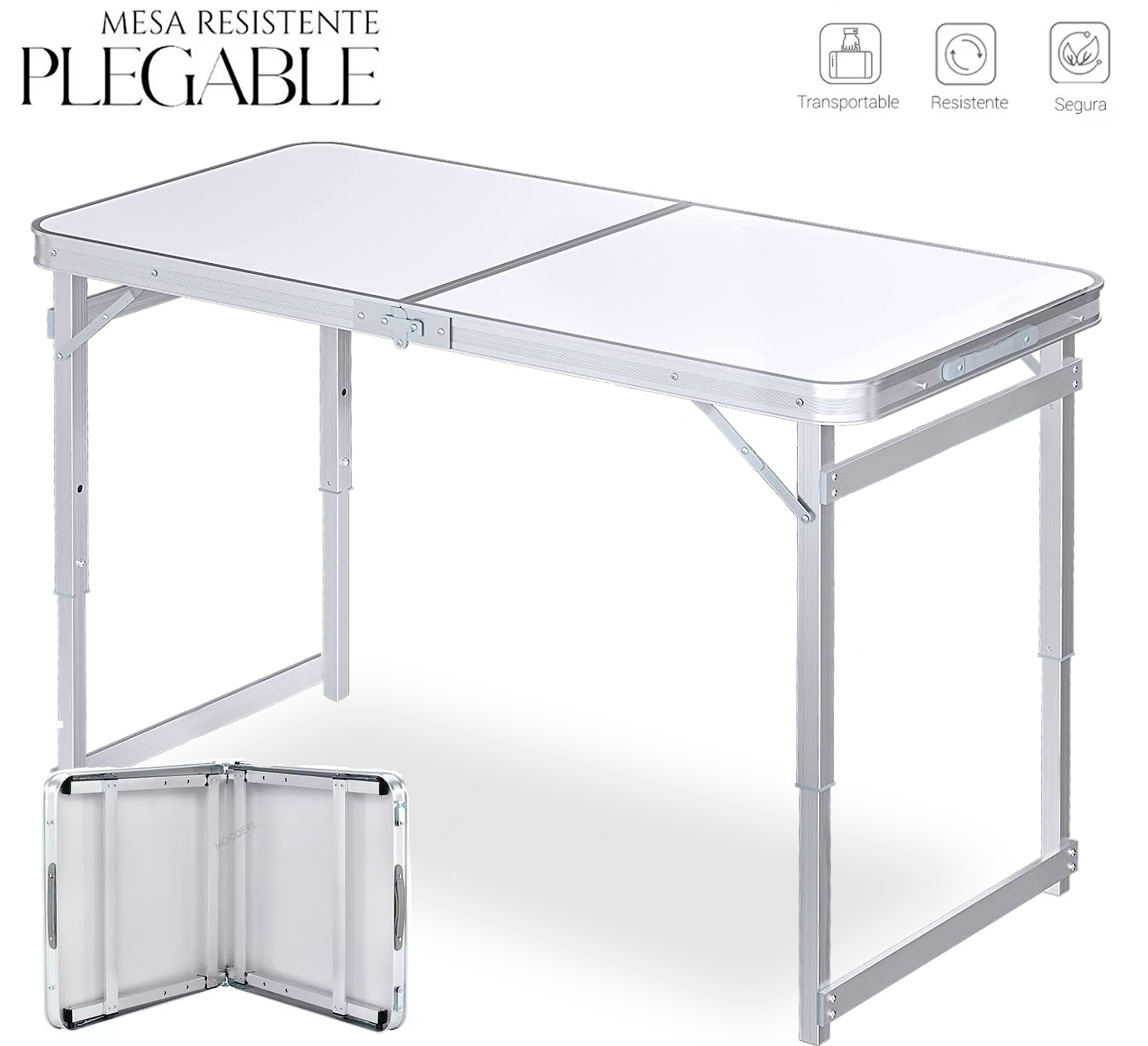 thumbnail image 3 of Mesa Plegable Shendy Vendy Portatil Ligera Tipo Portafolio Rectangular 120cm, 3 of 6